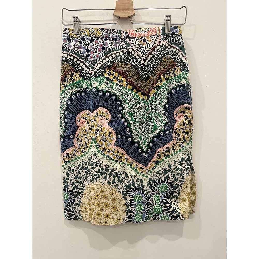 Moulinette Soeurs Anthro Floral Multicolored Pencil Skirt Size‎ 0 Petites Artsy
